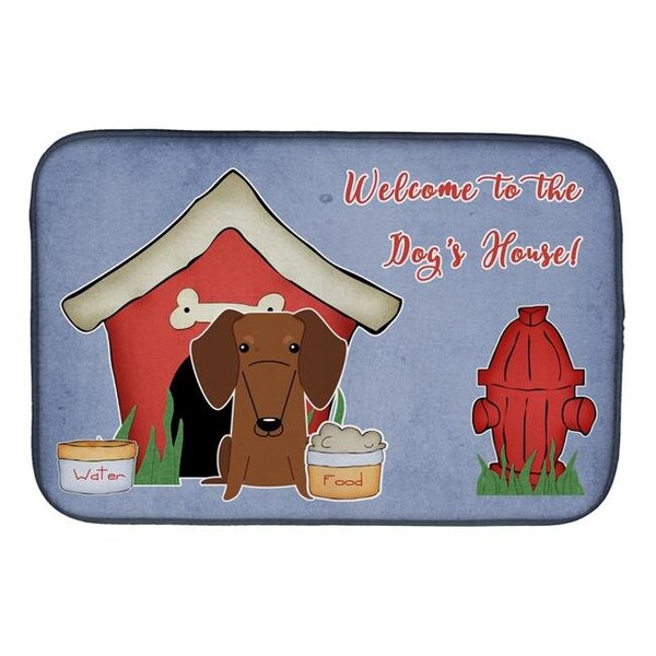 Carolines Treasures Carolines Treasures BB2884DDM Dog House Collection Dachshund Red Brown Dish Drying Mat BB2884DDM - main